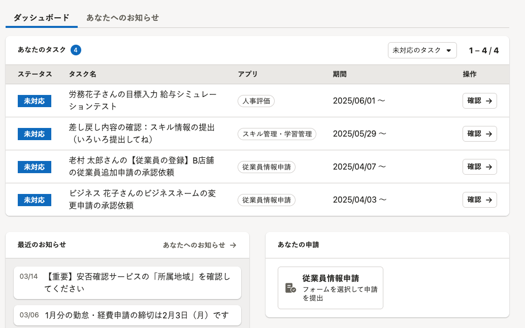 ダッシュボード